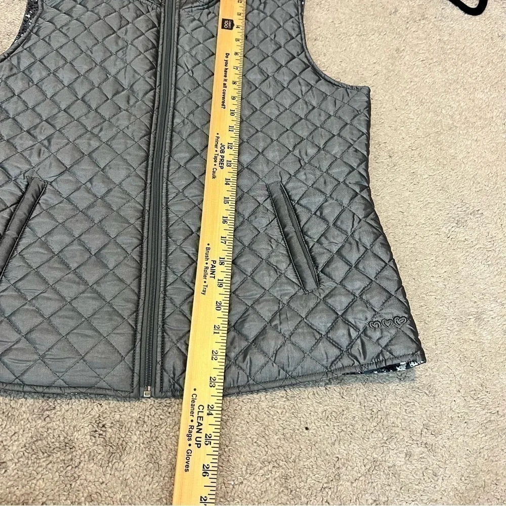Three Hearts Vest womens grey quilted reversable lightweight comfortable